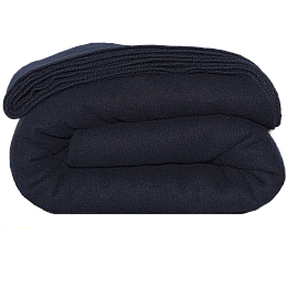 A blue wool blanket.