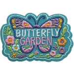 A butterfly with the words Butterfly Garden across its wings.