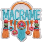 The word Macrame above several macrame items.