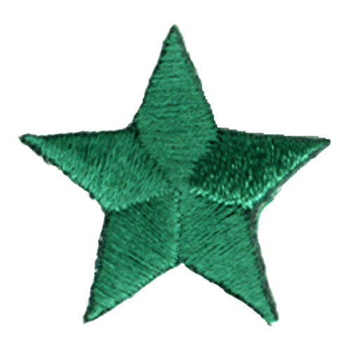 A green star with five points.