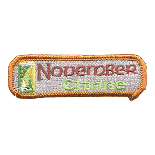 A citrine next to the words November Citrine.