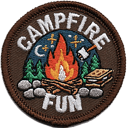 A campfire underneath the words Campfire Fun.