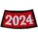 This arched rocker displays the year number 2024.