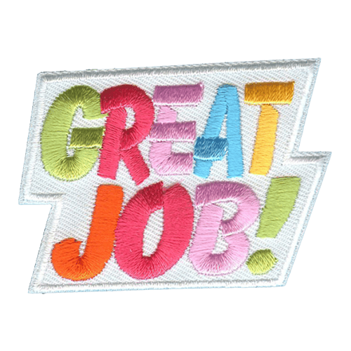 Multi-coloured letters spell the phrase Great Job! 