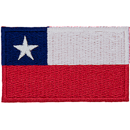 The Chile flag has a large red stripe on the bottom, a dark blue square in the top left with a white star, and a white stripe in the top right.