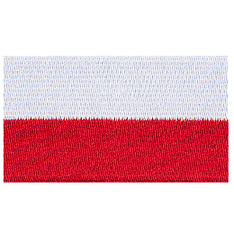 Two horizontal stripes, one white and one red.