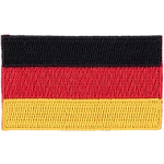 The flag of Germany is broken up into three even horizontal bars: the top is black, the middle is red, and the bottom is yellow.
