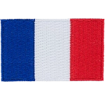 The flag of France is a tricolour flag featuring three vertical bands coloured blue, white, and red.