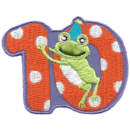 A frog hops out of a polka-dotted number 10.