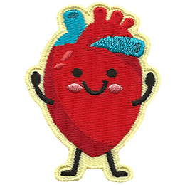 This atomically correct heart has a cartoon face and is ready for activity.