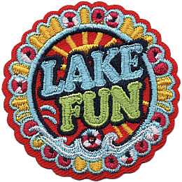 The words Lake Fun are framed by a fun border.