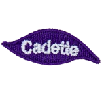 A purple flame with the word Cadette.