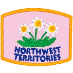 This patch displays the Northwest Territories' provincial flower: the mountain avens (also known as white dryas).