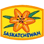 This patch displays Saskatchewan's provincial flower: the western red lily.