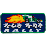 A go-kart care above the words Kub Kar Rally.