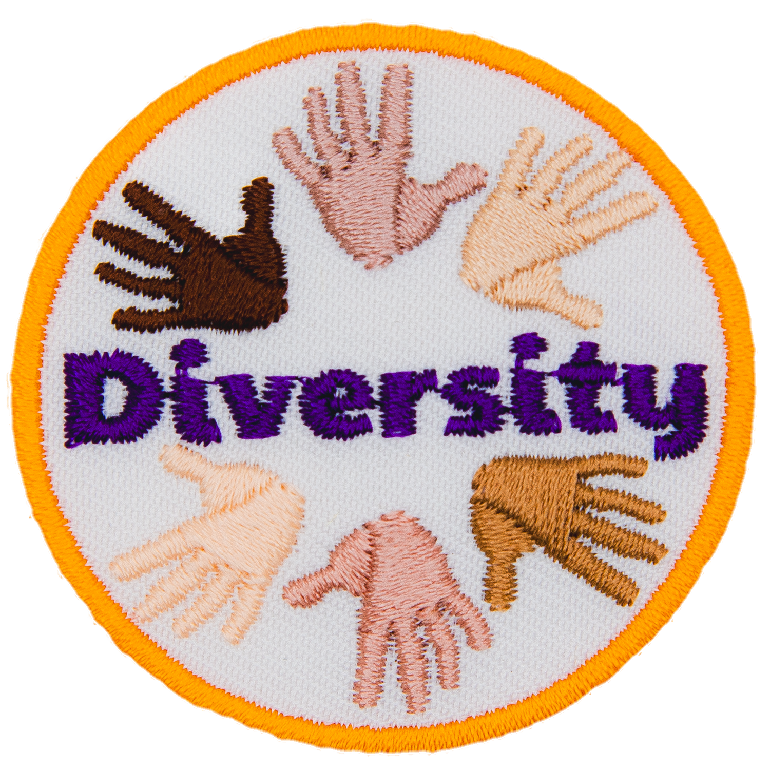 This circular crest displays hands of different skin colour to represent diversity.