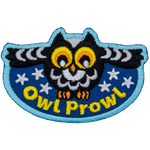 A flying owl over the words Owl Prowl.