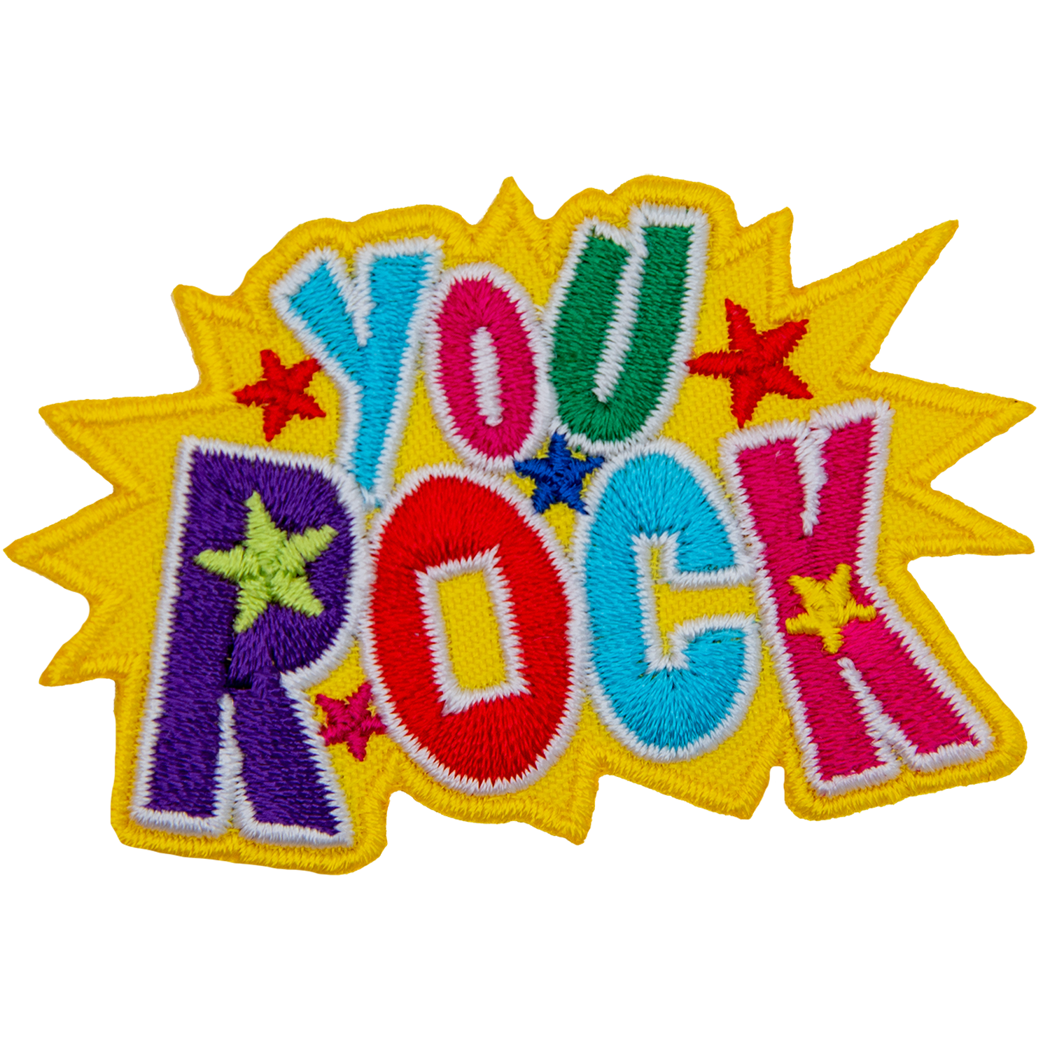 The words You Rock in big, bold, multi-coloured letters.