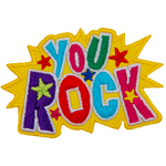 The words You Rock in big, bold, multi-coloured letters.