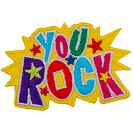 The words You Rock in big, bold, multi-coloured letters.