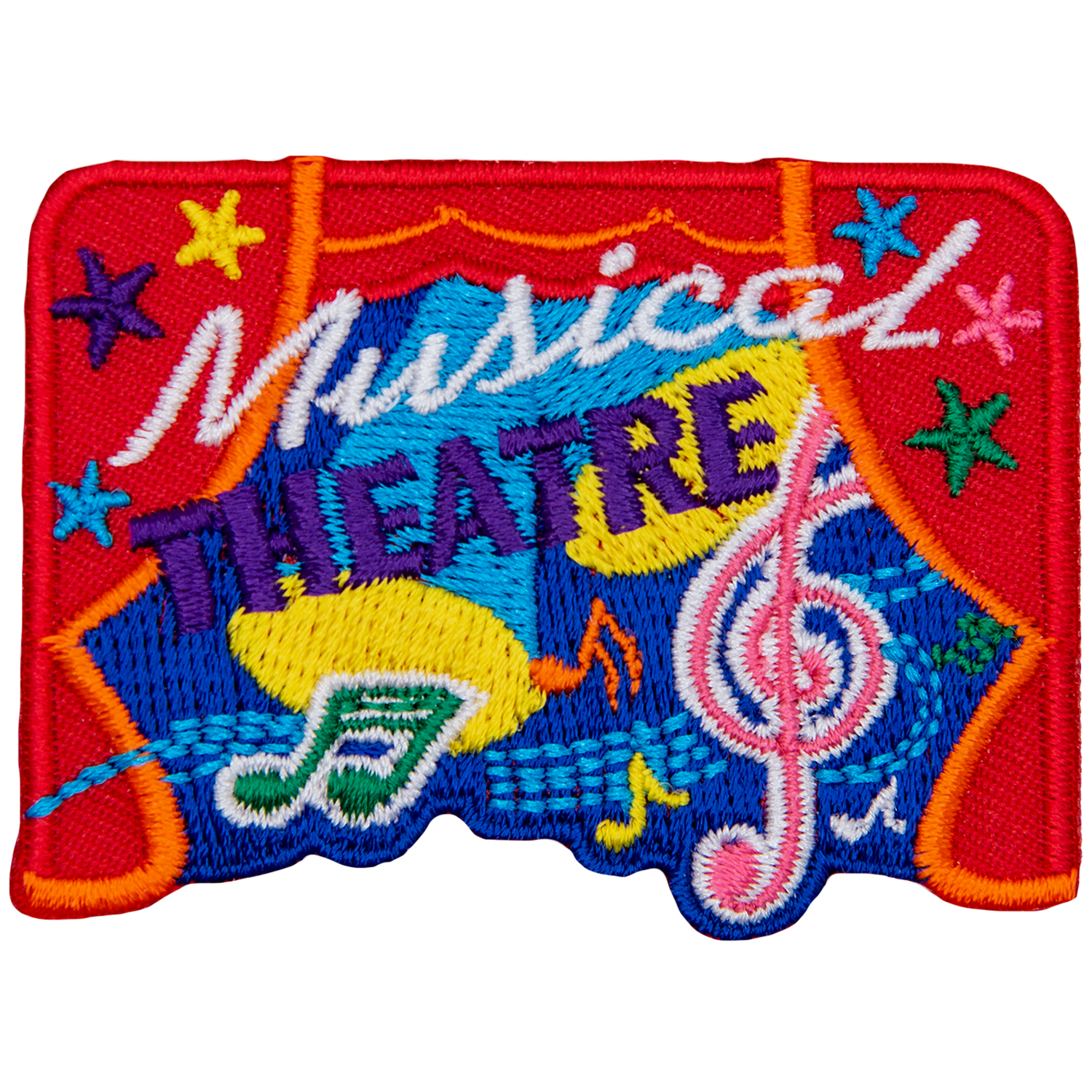The words Musical Theatre are in the middle of a cacophony of musical notes.