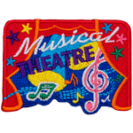 The words Musical Theatre are in the middle of a cacophony of musical notes.