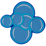 This patch is made up of four small bubbles and two large ones clustered together.