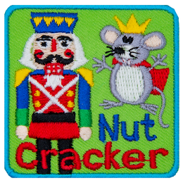 A nutcracker and the rat king above the words Nut Cracker. 