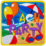 The words BEACH PARTY sit against the background of the beach.