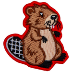 A chibi beaver sits on its hind legs.