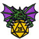 20 Sided Dice with Dragon (Iron-On)