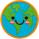Kawaii Earth (Iron-On)  