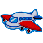 This crest is a chibi aeroplane with red wings and a white body.