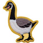 A Canada Goose honking, outlined in soft yellow.