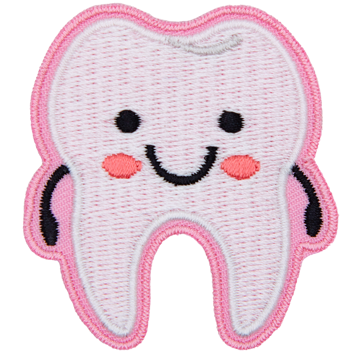 A cute, cartoon-looking kawaii tooth.