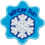A single snowflake is displayed on this uniquely shaped crest.