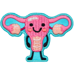 A uterus and ovaries stand ready to educate.