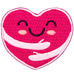 A happy heart hugs itself to promote self-care and loving yourself.
