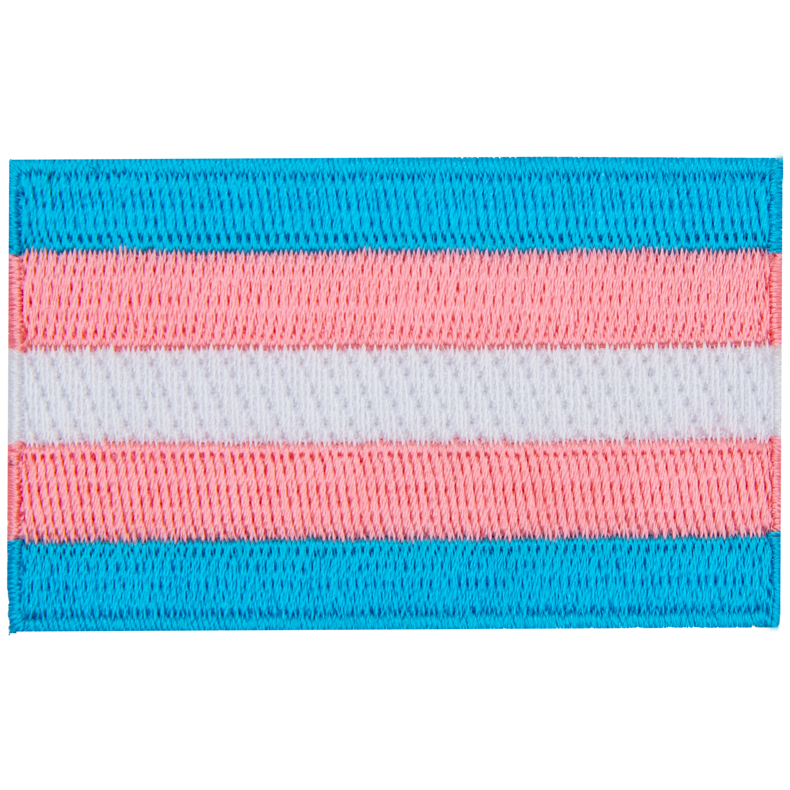 The transgender pride flag displays blue, pink, and white horizontal stripes.