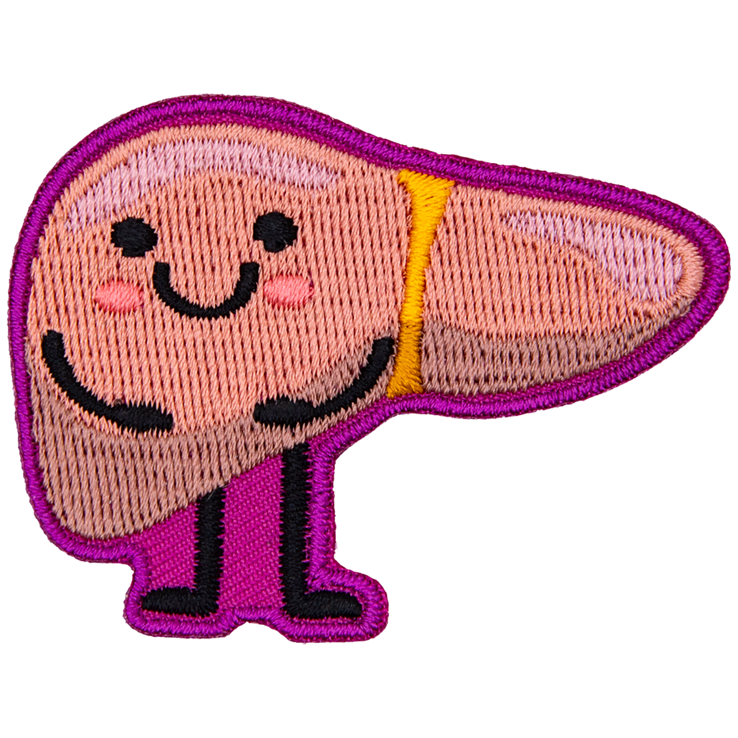 A liver with a kawaii-style face stands ready to educate.