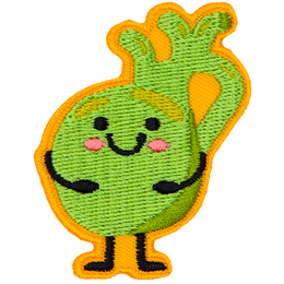 This round gallbladder rests its arms on its belly and smiles with its kawaii face.