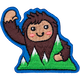 Kawaii Waving Bigfoot (Iron-On)