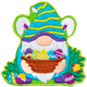 Gnome with Egg and Basket (Iron-On)