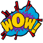 The word Wow in comic book style.