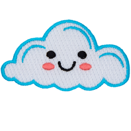 A fluffy white, smiling cloud.