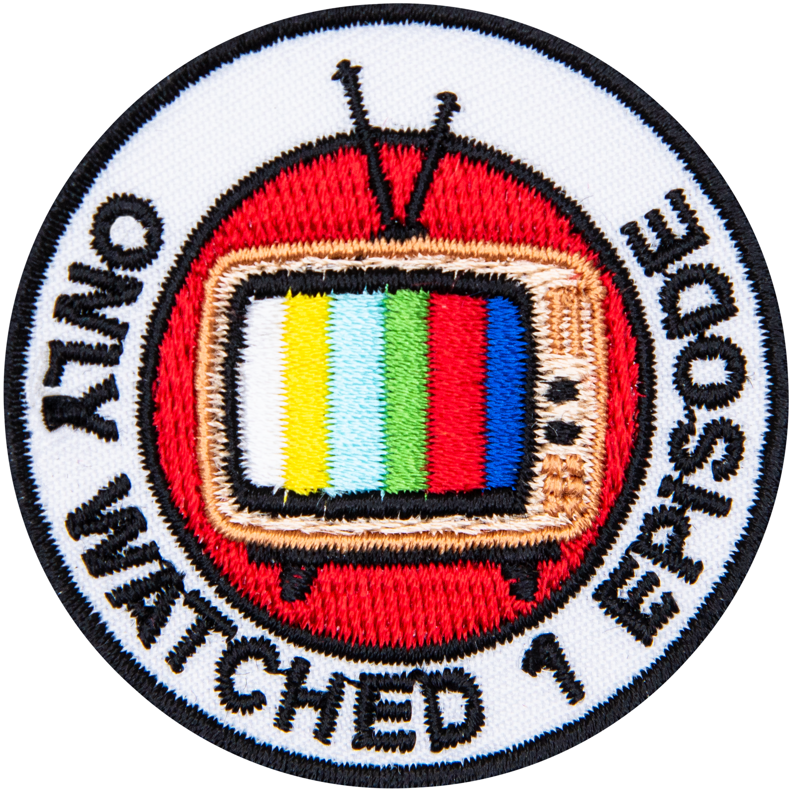 A TV showing a colour test with the words Only 1 Episode around it.