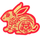 Year of the Rabbit - Metallic (Iron On)