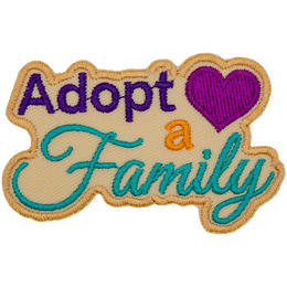 The words Adopt A Family on a cream background.