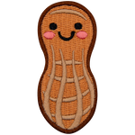 A kawaii peanut with a cute face.