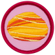 Fire Opal Pink Circle Badge (Iron-On)